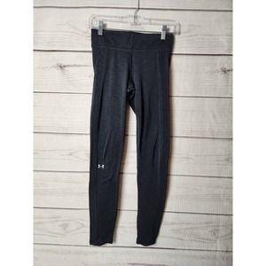Under Armour Womens Compression Pants Black Mid Rise Pull On Workout Heathered S